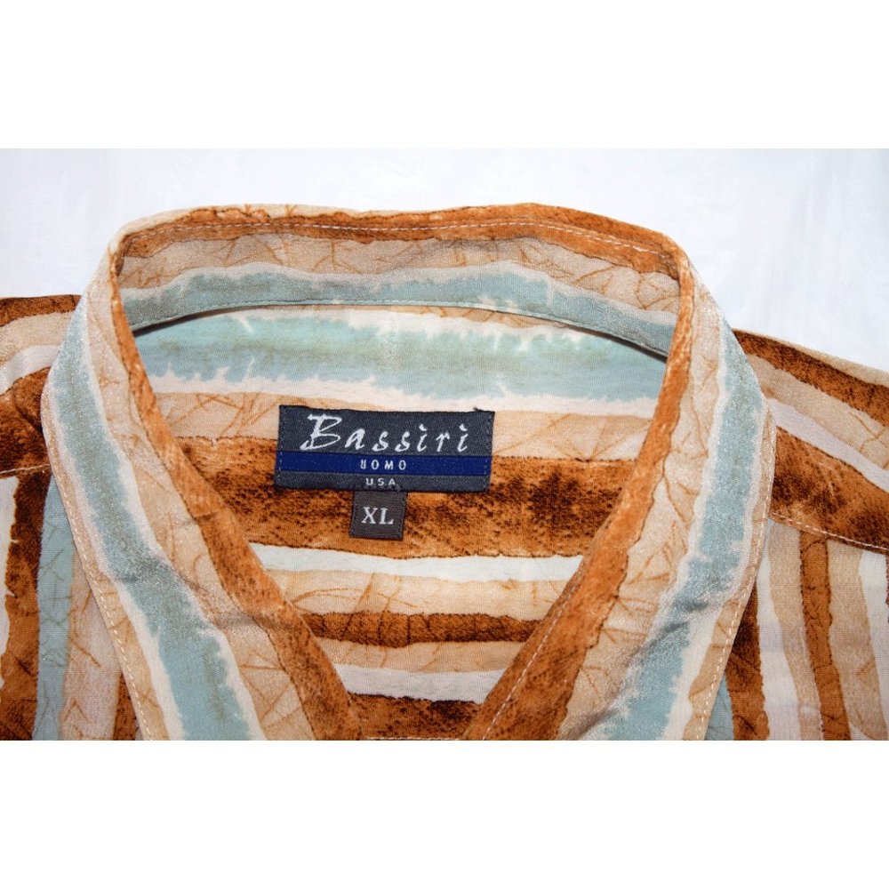 Bassiri Uomo USA Mens Short Sleeve Button Shirt Ca - Picture 5 of 6